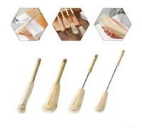 Cepillo de limpieza de botellas con mango de madera con cerdas de nailon para un fregado eficaz dentro de teteras, hervidores, jarras de jugo, jarras y jarrones frescos (sección de longitud media de