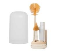 Cepillo de limpieza de botellas para niños pequeños - cepillo de botella para bebés, limpiador de botellas de alimentación | Preletas de silicona suave, mango ergonómico largo, diseño an