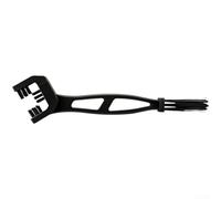 Cepillo de limpieza de cadena de bicicleta de doble cabeza con ranuras de 3 | Herramienta de ciclismo de doble cabeza, cepillo de bicicleta de mango largo, limpiador de cadena de tres lados