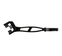 Cepillo de limpieza de cadena de construcción PP con mango extendido y zonas de cerdas multicara para limpieza específica de componentes de transmisión (negro)