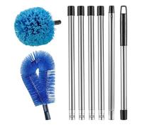 Cepillo de limpieza de canalones, cepillo para limpieza de canalones, 4,3-4,8 m, cerdas de nylon, herramientas de limpieza de hojas, cepillo de limpieza flexible, herramientas D