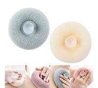 Cepillo de Limpieza de Esponja de baño, Bola de Esponja de baño de Masaje con Cepillo de Ventosa,Esponja de baño Exfoliante para Ducha de Limpieza Manual Cepillo de baño Exfoliante Suave(2PCS-03)