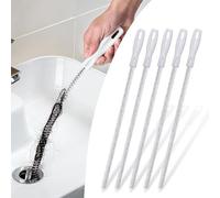 Cepillo de limpieza de fregadero, 5 herramientas flexibles para desatascar fregadero, herramienta de desbloqueo de drenaje para desagüe de cocina, baño y desbordamiento de tuberías, 45 cm