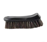 Cepillo de limpieza de manchas pesado con cerdas naturales de crin de caballo para interiores de automóviles, tapicería marina y muebles de lona, con un mango cómodo y agujero para colgar (cepillo