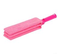 Cepillo de limpieza de microfibra PP para persianas estrechas huecos (rosa) | Cabezal de cepillo flexible, alcanza huecos estrechos, limpia las lamas de las persianas, agarre ergonómico, polvo profundo