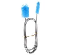Cepillo de limpieza de tanque de peces amarillo de 66 g; Cepillo de acuario; Acuario de tubo de aire de cepillo de limpieza de acero inoxidable ABS de doble cabeza para pecera(blue)