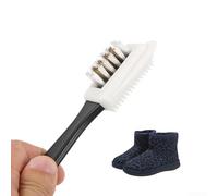 Cepillo de limpieza de zapatos con cabeza TPR suave y cerdas de alambre chapado en cobre para uso en la parte superior de zapatos de gamuza y tela