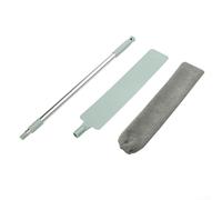 Cepillo de limpieza extensible con cubierta de microfibra y varilla de aleación de aluminio para llegar a zonas altas y espacios reducidos (A)