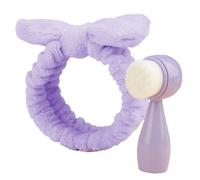 Cepillo de limpieza facial 2 en 1 con lazo, masajeador facial, cepillo de limpieza manual, para maquillaje, diademas, cepillo facial