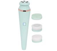 Cepillo de limpieza facial 4 en 1 Cepillo giratorio de carga USB para limpieza profunda Limpiador de poros faciales de silicona para limpieza profunda(verde)