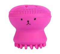 Cepillo de limpieza facial lindo Cepillo exfoliante manual Cepillo de limpieza facial Exfoliante Eliminación de grasa Masaje Medusa Herramienta de lavado de pulpo(Rosa)