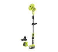 RYOBI - Cepillo Telescópico Motorizado 18V ONE+ - Entregado con 1 Batería Litio+ 2,0 Ah, 1 Cargador 1,5 A, 1 Cepillo Medio y 1 Espuma - Pértiga de 1-1,4m - Protección de la Batería IPX7 - R18TPS-120G