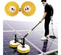 Cepillo de limpieza giratorio para paneles solares, pértiga telescópica, cabezal de cepillo giratorio doble de 65 cm, cepillo de limpieza solar fotovoltaica, limpieza(Lithium Battery,5.5M)