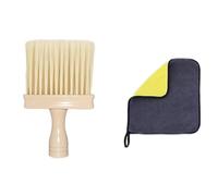 Cepillo de limpieza interior de coche de doble cabezal: suaves y finas para la eliminación de polvo de aire y Crevice, tablero de instrumentos y consola central (Rice White add Towel)