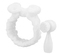 Cepillo de limpieza manual 2 en 1, cepillo de limpieza facial, diadema con lazo, diademas de maquillaje, limpiador profundo