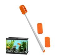 Cepillo de limpieza para acuario, herramientas de limpieza para acuario, herramienta de limpieza para esponja de mango largo, cepillos de acuario antideslizantes con dos algodones de repuesto