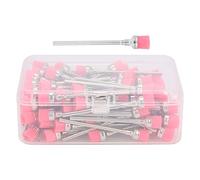 Cepillo de limpieza para brocas de uñas, 100 unidades; cepillo limpiador de polvo de uñas para accesorios de herramientas de manicura; cepillo de acero inoxidable de alta densidad (Rosa)