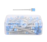 Cepillo de limpieza para brocas de uñas, 100 unidades; cepillo limpiador de polvo de uñas para accesorios de herramientas de manicura; cepillo de acero inoxidable de alta densidad (Azul)