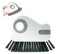 Cepillo de Limpieza para riel de Ventana con raspador Oculto, Cepillo Limpiador de Ranuras Multifuncional de cerdas duras, Cepillo de Agarre para Limpiar Juntas, para riel de Puerta corred Gray 1 PCS