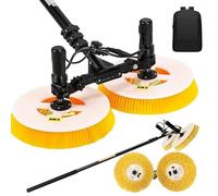 Cepillo de limpieza solar de doble cabezal, alcance de limpieza de 65 cm, con pértiga telescópica y longitud ajustable, apto para centrales eléctricas, plantas solare(Lithium Battery,5.5M)