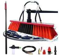 Cepillo de limpieza telescópico de 3,6 m a 12 m, hidrolimpiador telescópico, alimentado por agua, dispensador de jabón, limpiador para paneles solares, kit de limpieza de ventanas, lavado de techos