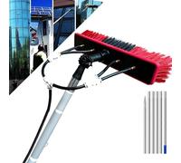 Cepillo de Limpieza telescópico Extensible con Suministro de Agua: Cabezal Giratorio de 180° Que alcanza hasta 10 Metros. Ideal para la Limpieza de Cristales de Ventanas