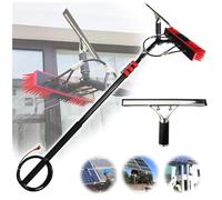 Cepillo de limpieza telescópico Poste de limpieza de ventanas Cepillo telescópico alimentado por agua Kit de poste alimentado por agua con manguera rociadora/raspador Sistema de limpieza de paneles so