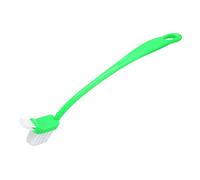 Cepillo de Limpieza Universal de Doble Cabezal Cerdas de Fibra ABS de Primera Calidad Cepillo de Mango Largo para exprimidor Botella Taza Cocina Baño Azulejos Lechada Verde 31 cm