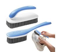Cepillo De Lino Antimanchas - Herramienta De Recurso De Zapatos, Cepillo De Limpieza Doble Paquete Accesorio De Baño Portátil | Limpiador De Tejidos Para El Hogar Mango Ergonómico De Larga Duración