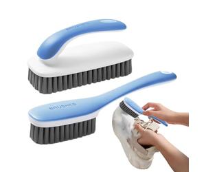Cepillo De Lino Antimanchas - Herramienta De Recurso De Zapatos, Cepillo De Limpieza Doble Paquete Accesorio De Baño Portátil | Limpiador De Tejidos Para El Hogar Mango Ergonómico De Larga Duración