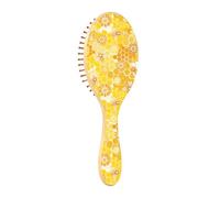 Cepillo de madera abeja feliz buena suerte miel peine amarillo flores paleta cepillo para el pelo madera cepillo de madera natural