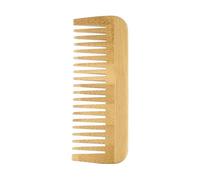 Cepillo de madera de bambú para el cabello, masajeador de cuero cabelludo para el crecimiento del cabello, antiestático, cepillo alisador de barba (peine de dientes grandes)