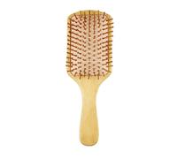 Cepillo de madera de bambú para el cabello, masajeador de cuero cabelludo para el crecimiento del cabello, antiestático, cepillo alisador para barba, cepillo de haya (peine de masaje)