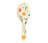 Cepillo de madera de geometrías irregulares de colores para cabello natural