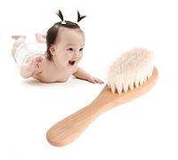 Cepillo de madera natural para niños y niñas, de lana suave, peine para cabeza, masajeador de cabeza, peine portátil para niños