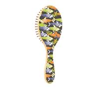 Cepillo de madera para cabello fino, cepillo de madera para cabello natural, peces, esqueleto, pescado, mar
