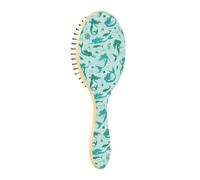 Cepillo de madera para el cabello, cepillo de madera para masaje de cabello, sirenas, conchas marinas, delfines, algas marinas