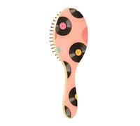 Cepillo de madera para el cabello, discos de vinilo, música melocotón, cepillo de paleta para cabello natural, cepillo de madera para masajes