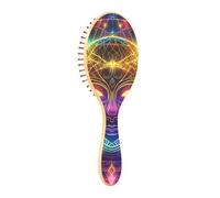 Cepillo de madera para el cabello, diseño de tarot astrológico, esqueleto astrológico, cepillo de madera para el cabello, cepillo de masaje de madera