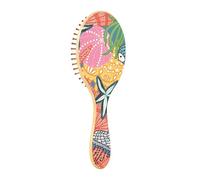 Cepillo de madera para el cabello, medusas, algas, estrellas de mar, concha de pescado hawaiano, cepillo de madera para masaje de cabello