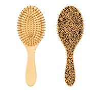 Cepillo de madera para el cabello, negro, leopardo, marrón, para cabello largo, corto, rizado, grueso, fino, para mujeres, hombres, niños y niñas