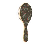 Cepillo de madera para el pelo, cepillo de madera para cabello natural, esqueleto de dinosaurio colorido