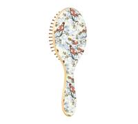 Cepillo de madera para el pelo, cepillo de madera para el pelo, cepillo para el pelo natural, bosques, pájaros, estético, belleza única, patrón de cadena de leopardo