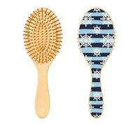 Cepillo de madera para el pelo, con rueda náutica, para cabello largo, corto, rizado, grueso, fino, para mujeres, hombres, niños y niñas