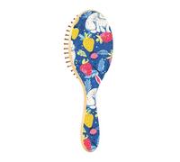 Cepillo de madera para el pelo, diseño de conejos y fresas, para mujer, cepillo de masaje para el cabello