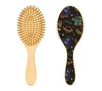 Cepillo de madera para el pelo, ovni aliens astronave planeta, cepillo para cabello largo, corto, rizado, grueso, fino, para mujeres, hombres, niños y niñas