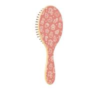 Cepillo de madera para mujer, cepillo de madera para el pelo, cepillo de pelo natural, árboles de Navidad, pan de jengibre, cabaña, ciervo, melocotón