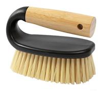 Cepillo de mango de madera con filamentos densos de PP y perfil en forma de V para limpiar zapatos para ropa, suelos, paredes, encimeras y esquinas ajustadas (A)