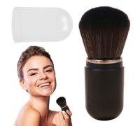 Cepillo de maquillaje retráctil, portable Travel Face Brush with Lid for Foundation, Blush, Bronzer & Powder, Soft Compact Design for On-the-Go Beauty Application