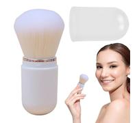 Cepillo de maquillaje retráctil, portable Travel Face Brush with Lid for Foundation, Blush, Bronzer & Powder, Soft Compact Design for On-the-Go Beauty Application
